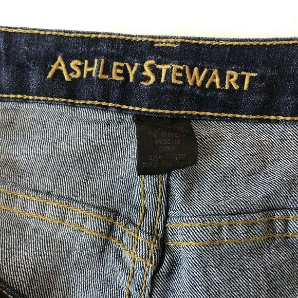 Ashley Stewart Denim Jeans Women Plus 26W Dark Blue Stretch Cotton Straight Leg - Picture 3 of 12